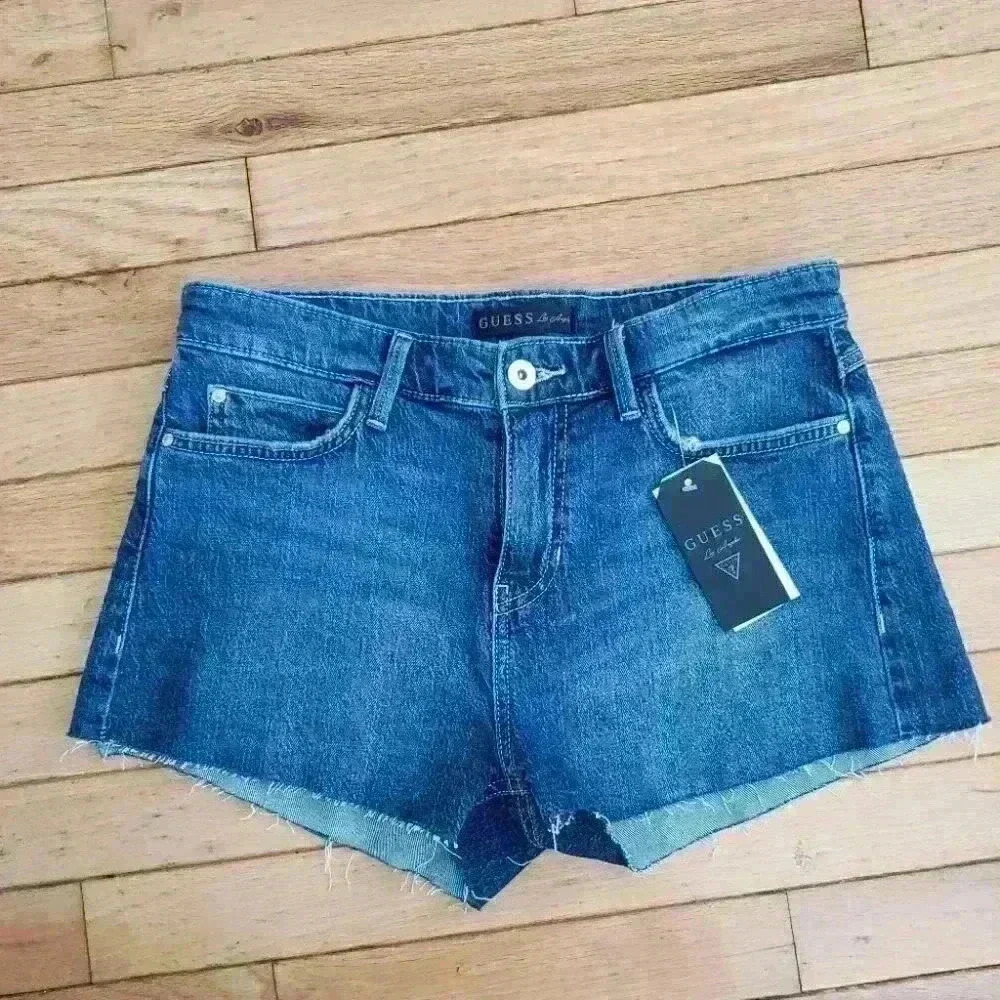 GUESS Blue Denim Cutoff Shorts - Women's